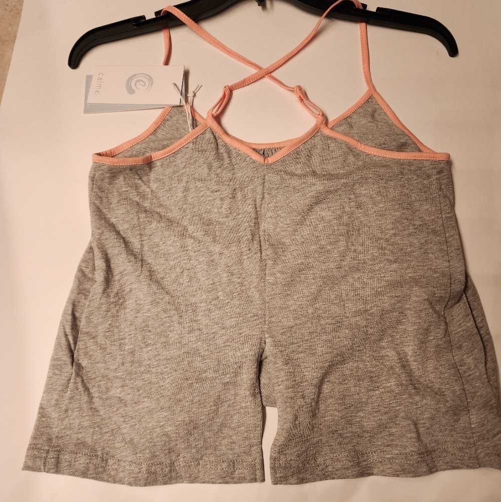 CALME X Johnny Was Night and Day Tank in Gray/Peach - Picture 5 of 9